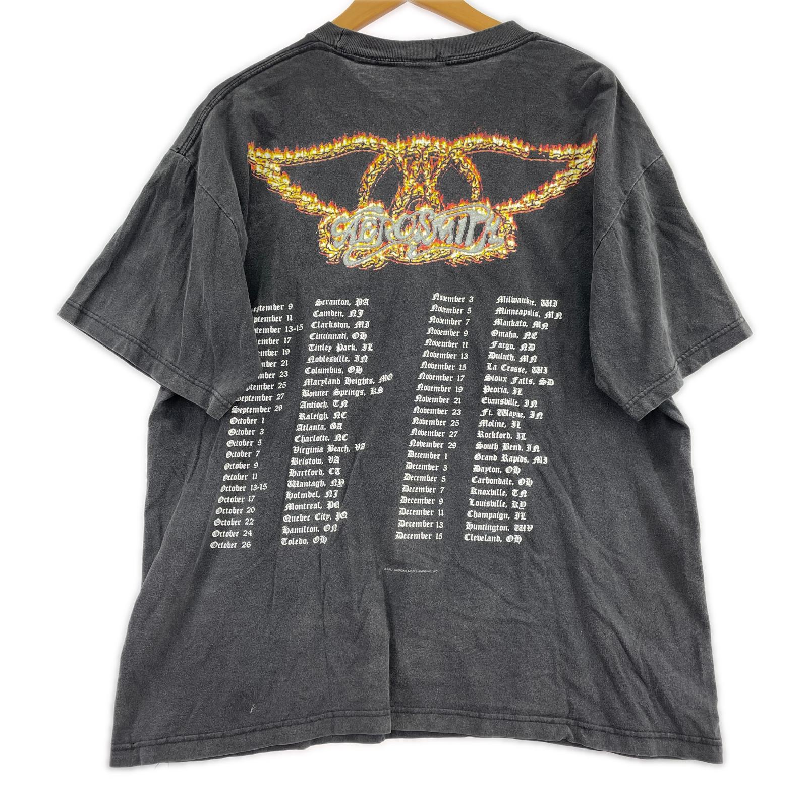 半袖Tシャツ 90s AEROSMITH LIVE Tee 黒 ブラック