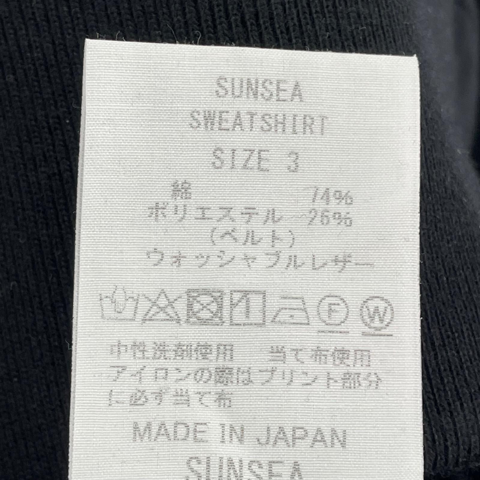 スウェット SUNSEA SWEATSHIRT 2025 デザインスウェット 3 黒 3 ブラック