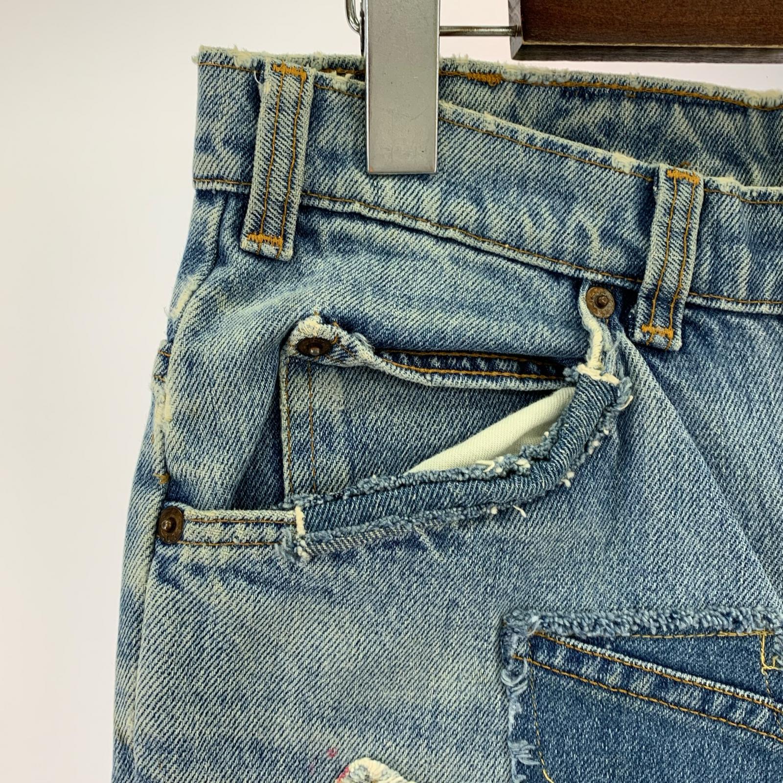 デニムパンツ 66後期 リメイクデニム ブルー