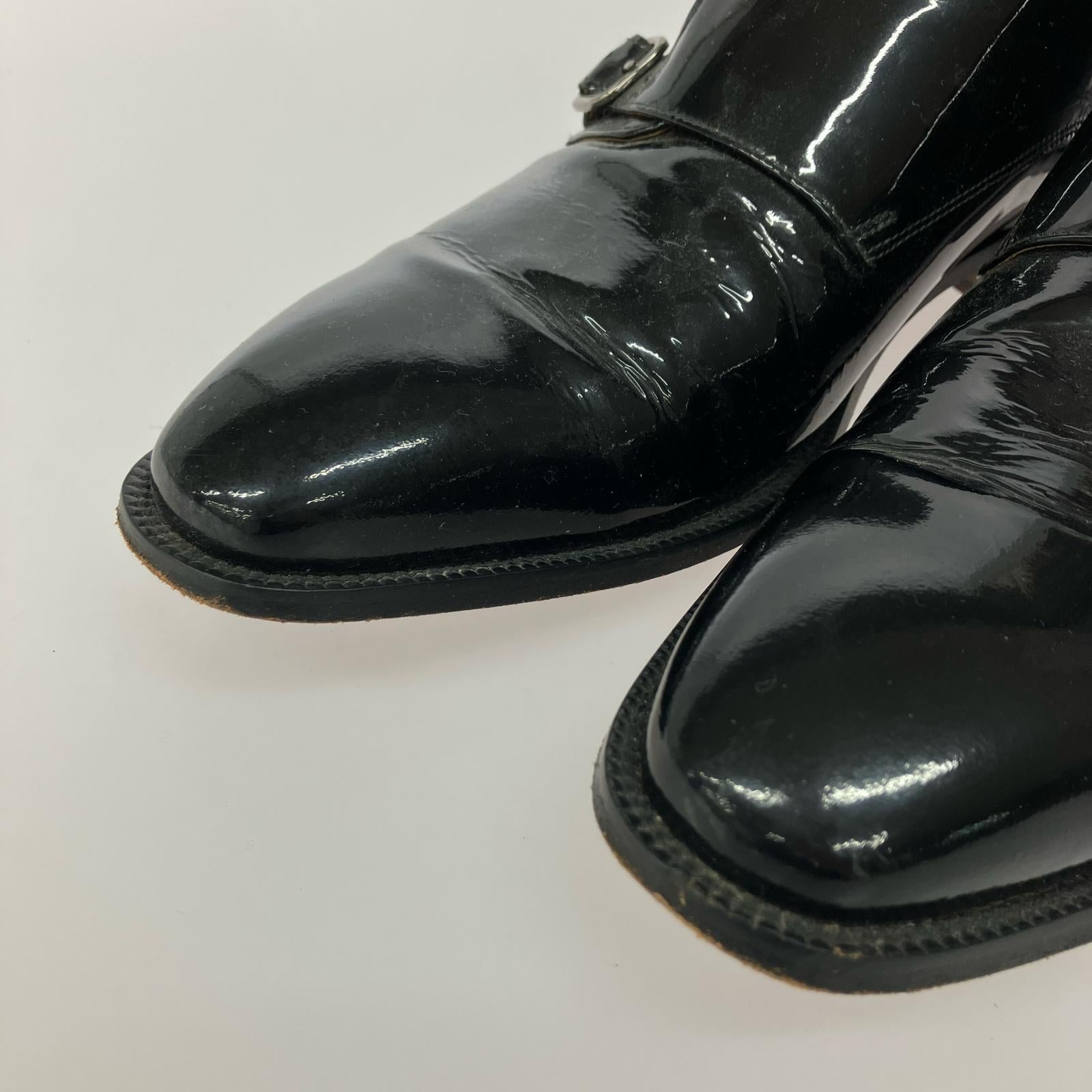 シューズ KENTA CLAUS モンクストラップパテントレザーシューズ 27.5cm (US9 1/2 UK9 EU45) ブラック