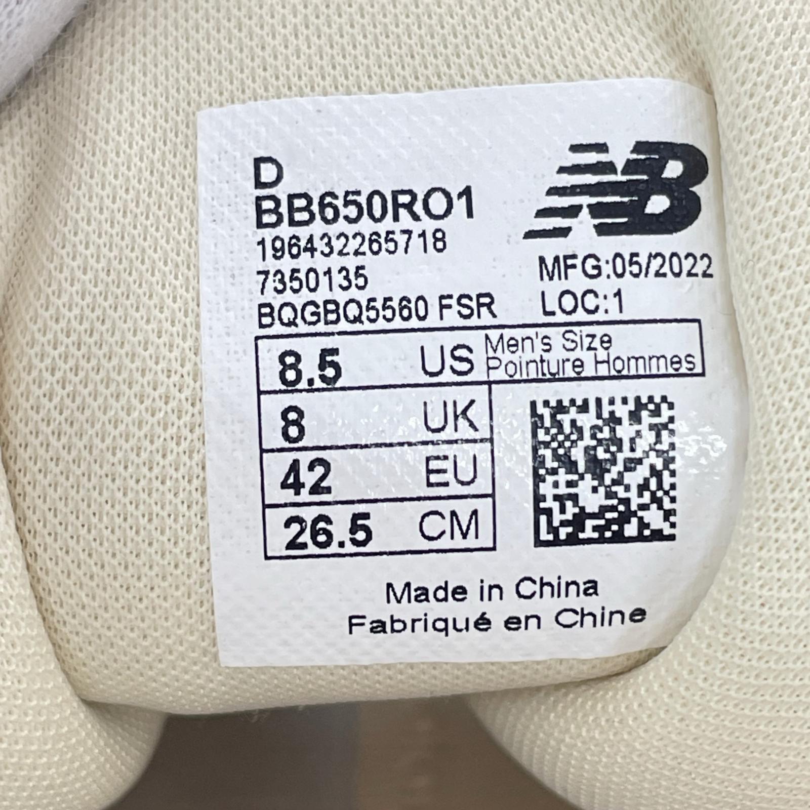 スニーカー NEW BALANCE ×Aim Leon Dore 650R BB650RO1 (26.5) 26.5cm (US8 1/2 UK8 EU43) グレー