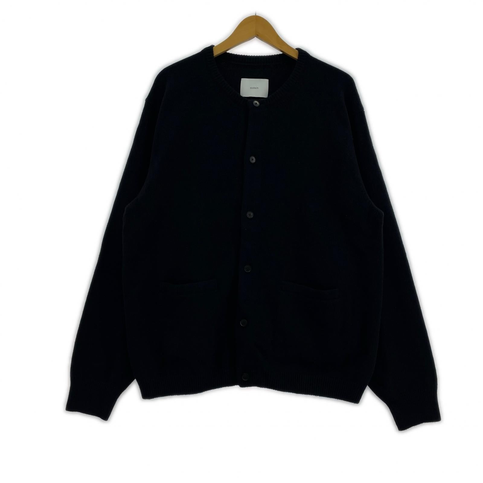 カーディガン Extra Fine Wool Knit Crew Neck Cardigan S ブラック