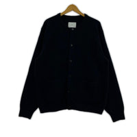カーディガン Extra Fine Wool Knit Crew Neck Cardigan S ブラック