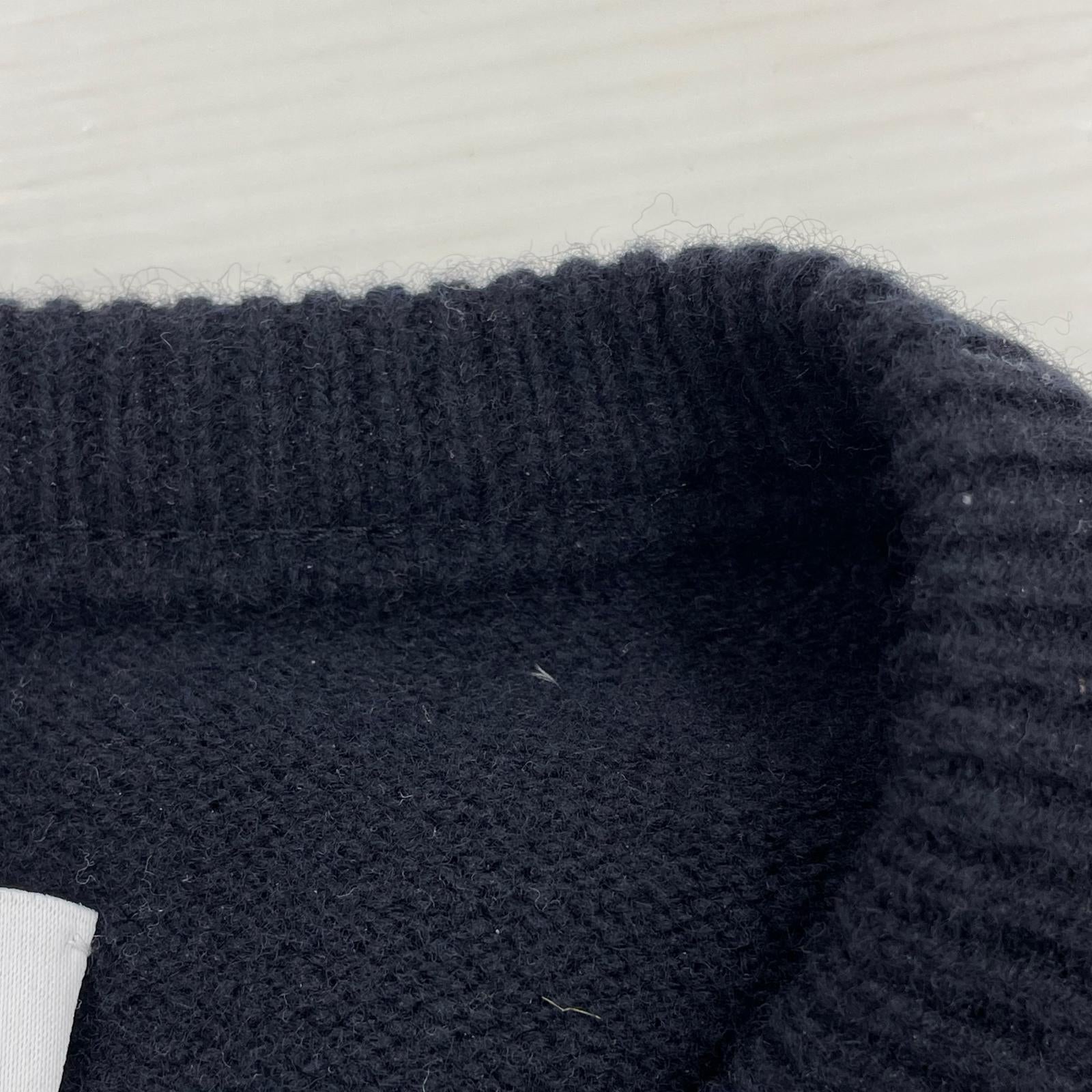 カーディガン Extra Fine Wool Knit Crew Neck Cardigan S ブラック