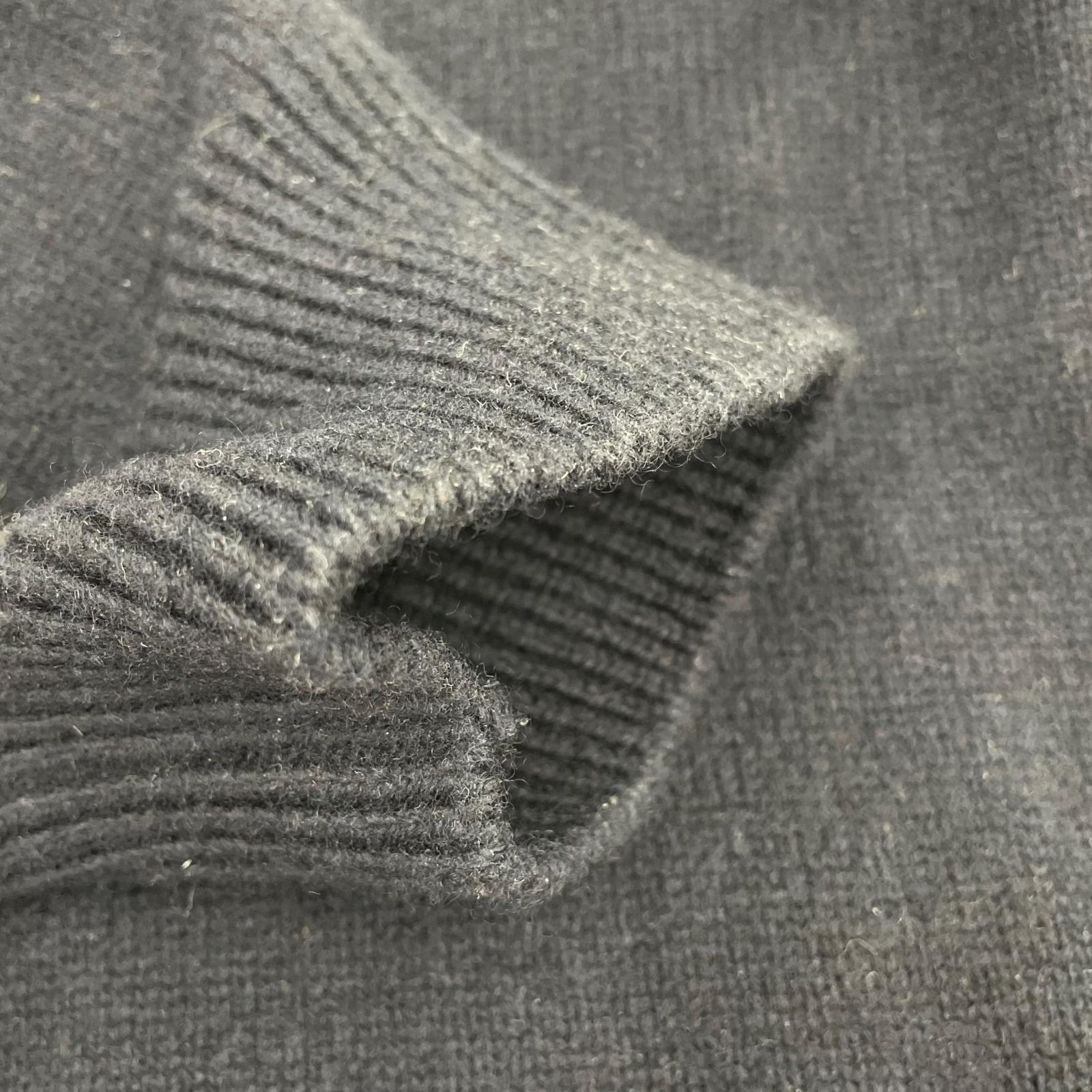 カーディガン Extra Fine Wool Knit Crew Neck Cardigan S ブラック