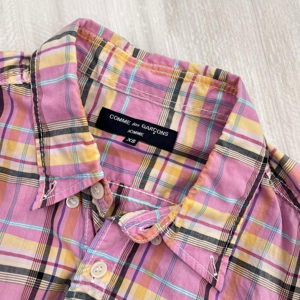 半袖シャツ チェックシャツ ピンク系 (XS) ピンク