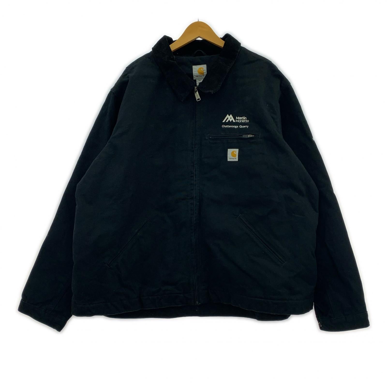 ジャケット Carhartt 企業刺繍 裏ブランケット デトロイトジャケット 3XL ブラック ブラック