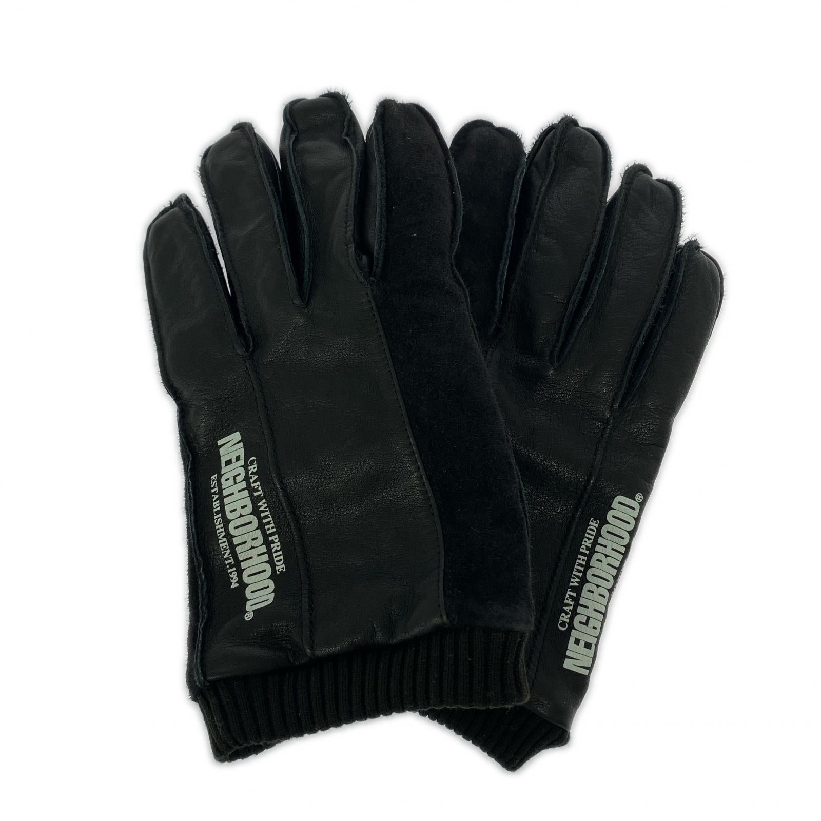 その他アクセサリー LEATHER PANEL GLOVE ブラック