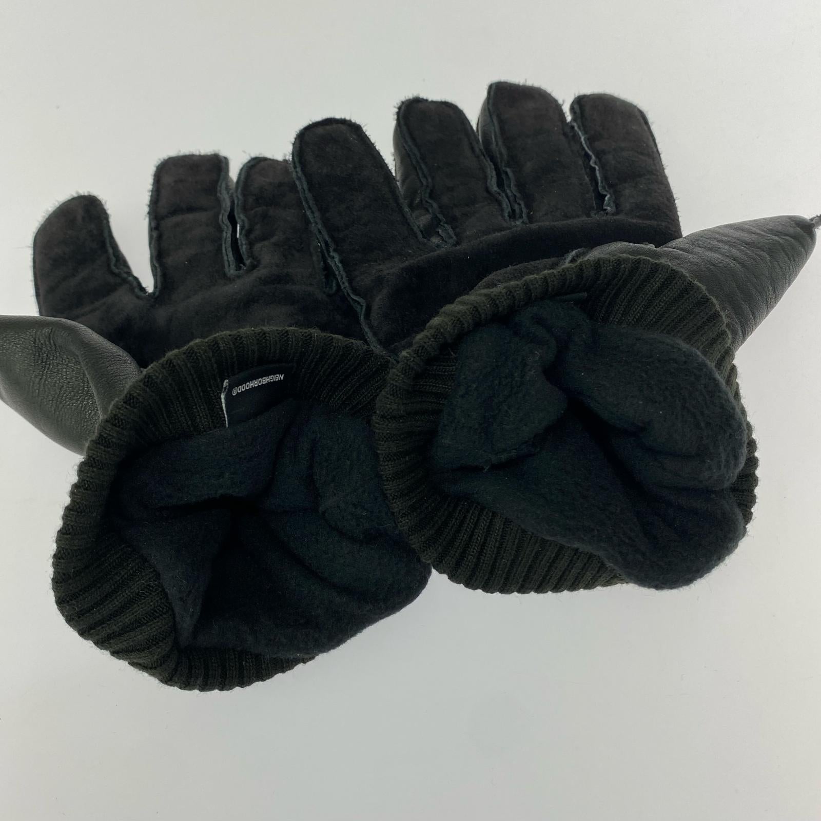 その他アクセサリー LEATHER PANEL GLOVE ブラック