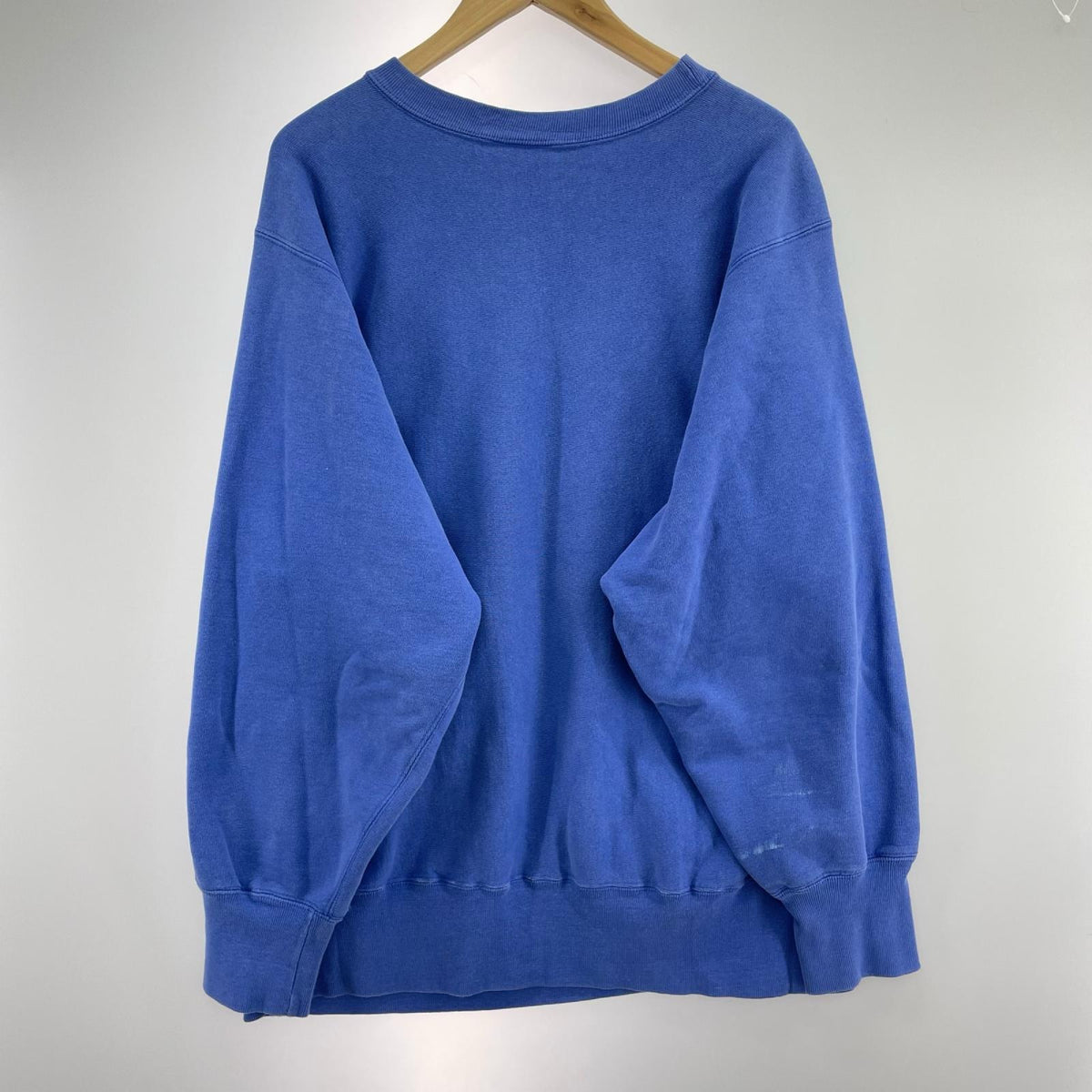 スウェット Champion 80s USA製 目あり リバースウィーブスウェット 青 (XL) ブルー