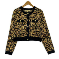 ジャケット レオパードニットジャケット L