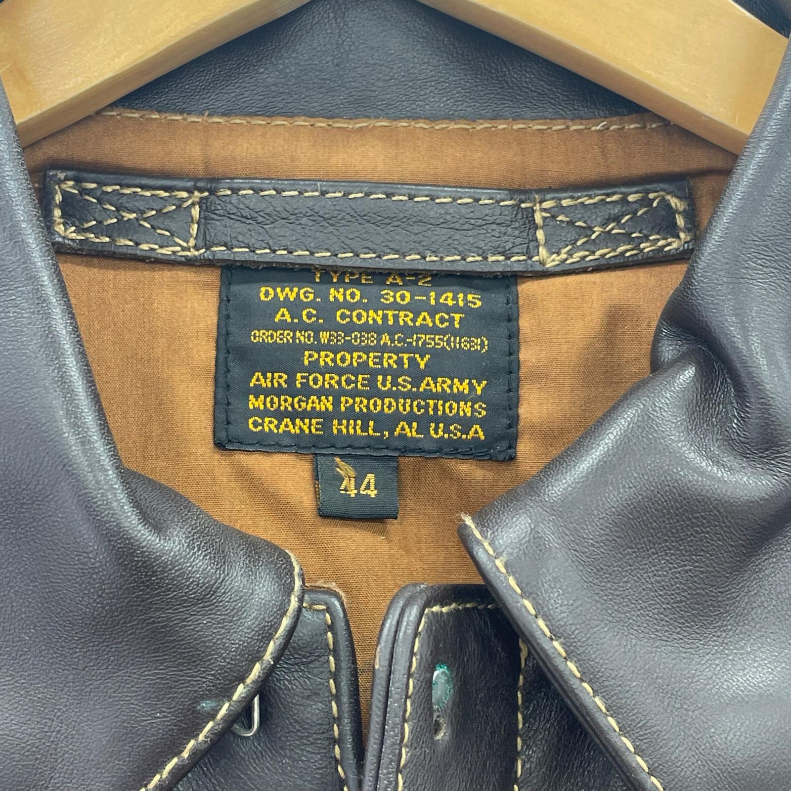 ジャケット MORGAN PRODUCTS A-2 レザージャケット 44 ブラウン 44 ブラウン