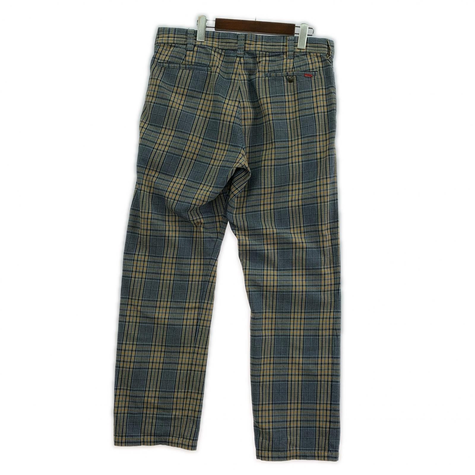 パンツ 19SS グレンチェックワークパンツ 34 ブルー