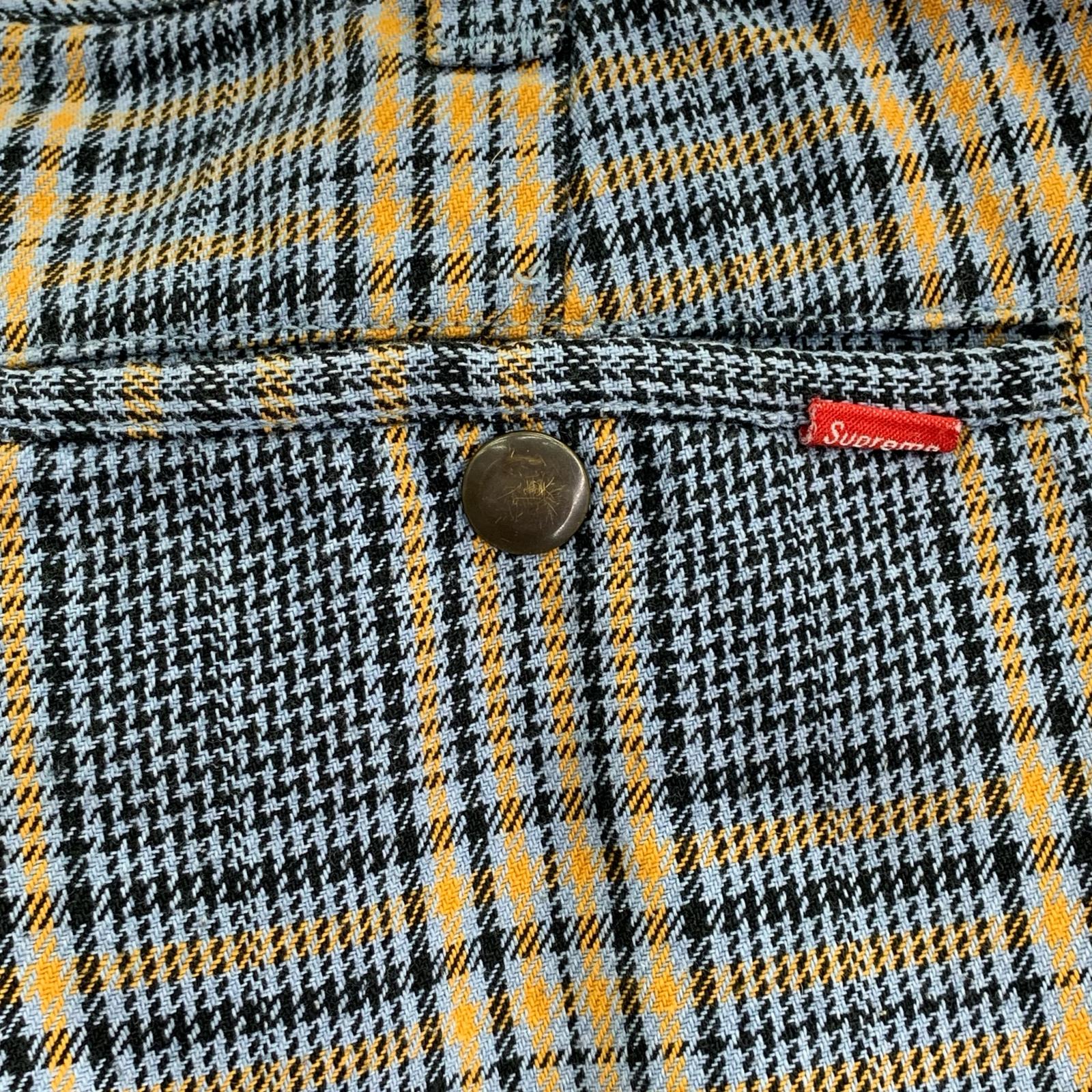 パンツ 19SS グレンチェックワークパンツ 34 ブルー