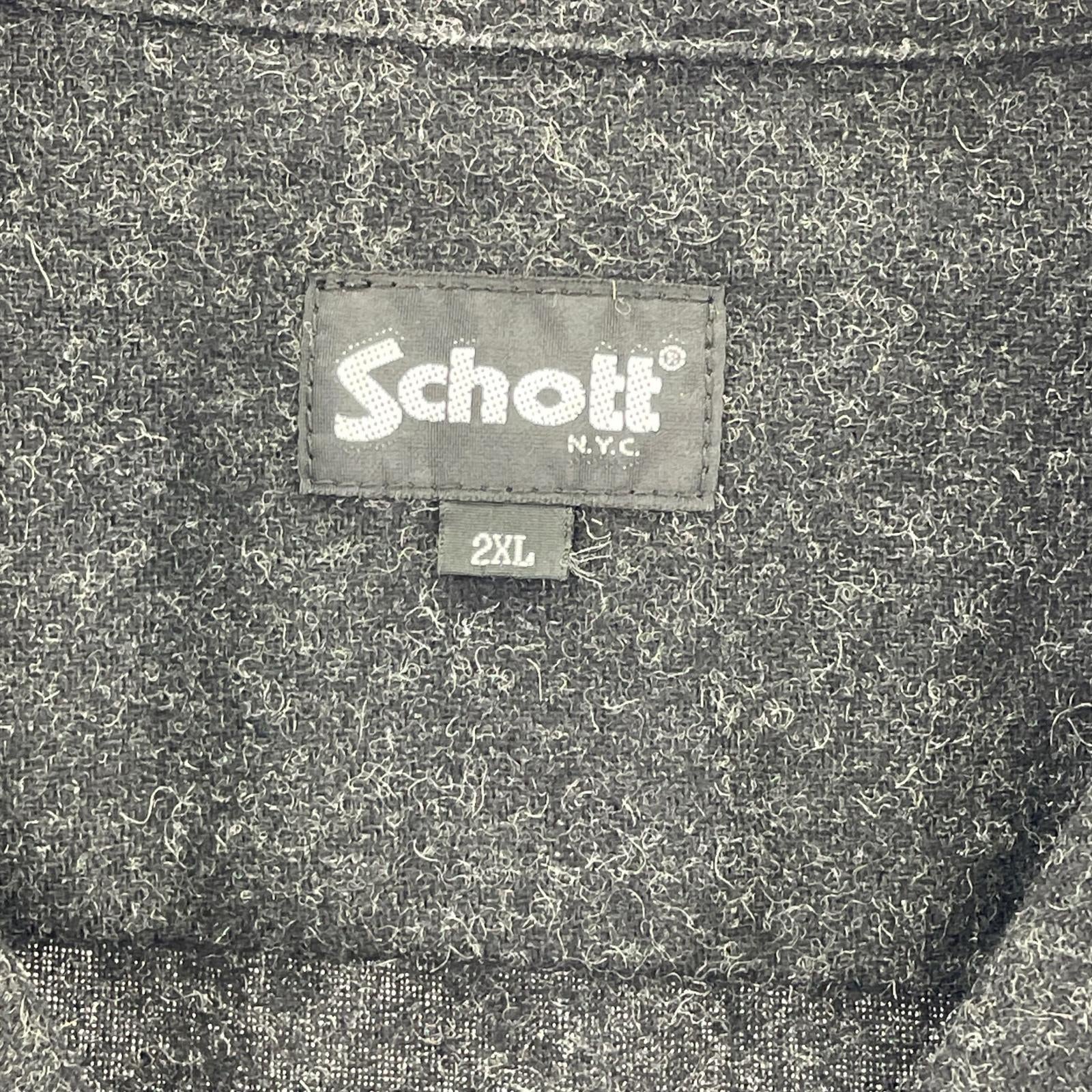 長袖シャツ 開襟ウールシャツ 2XL ブラック