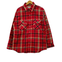 長袖シャツ 90s ALASKA ネルシャツ 米国製 (L) L レッド