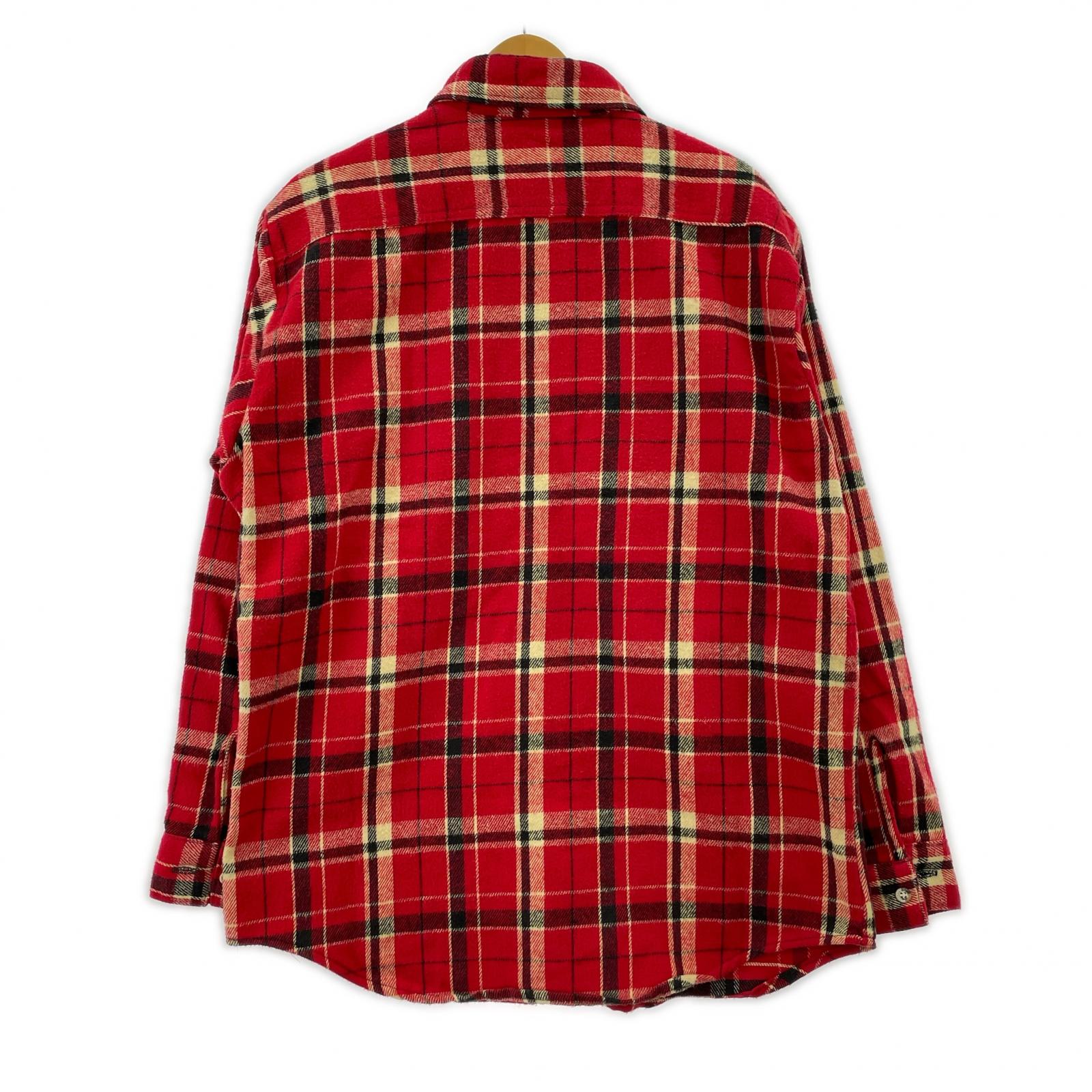 長袖シャツ 90s ALASKA ネルシャツ 米国製 (L) L レッド
