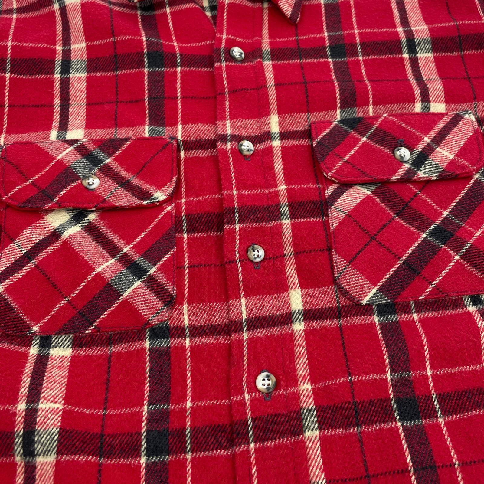 長袖シャツ 90s ALASKA ネルシャツ 米国製 (L) L レッド