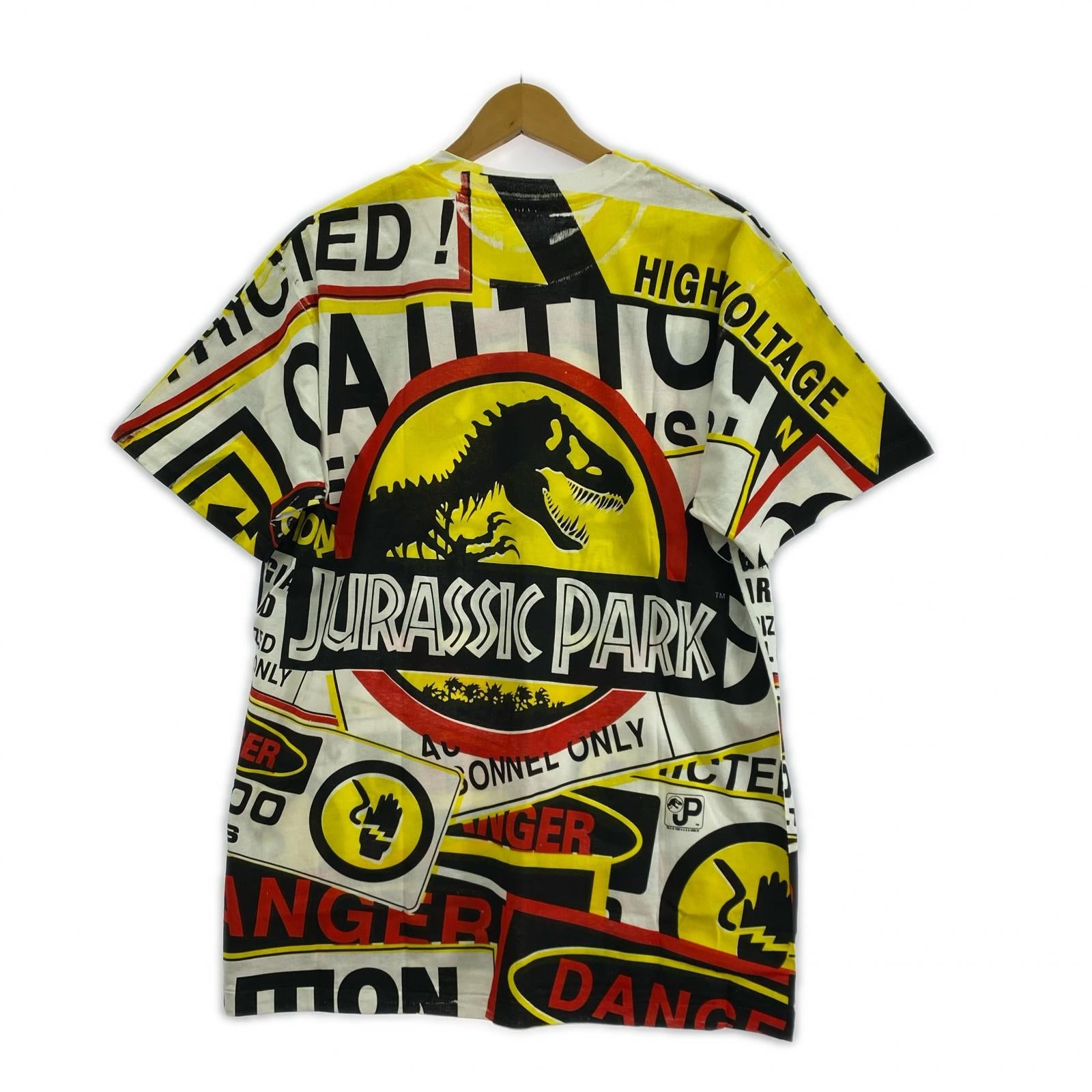 半袖Tシャツ 90s HAINS ジュラシックパーク 総柄Tシャツ L マルチカラー