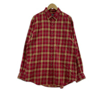 長袖シャツ LANDS'END チェックシャツ レッド L L