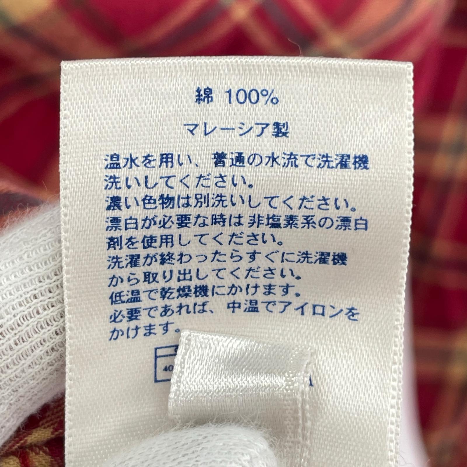 長袖シャツ LANDS'END チェックシャツ レッド L L