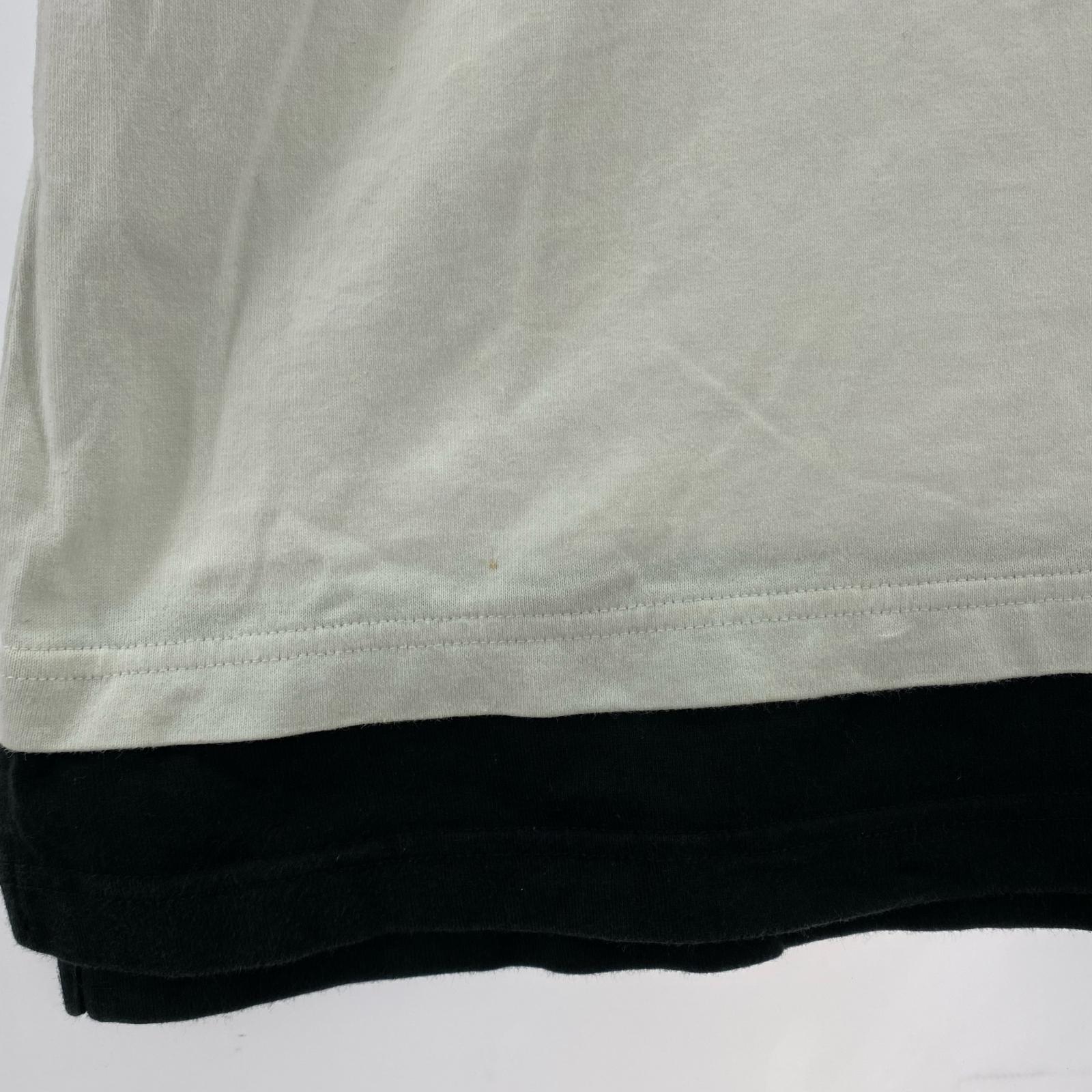 半袖Tシャツ 綿度詰天竺切替Tシャツ L ホワイト