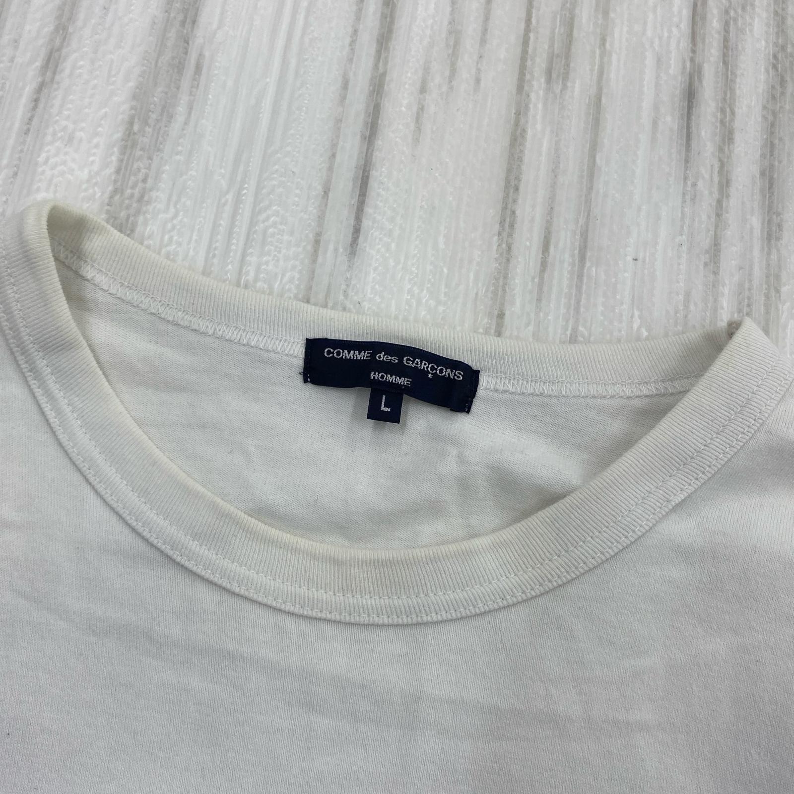 半袖Tシャツ 綿度詰天竺切替Tシャツ L ホワイト