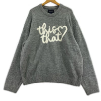 ニット Heart Logo Knit Sweater XL グレー