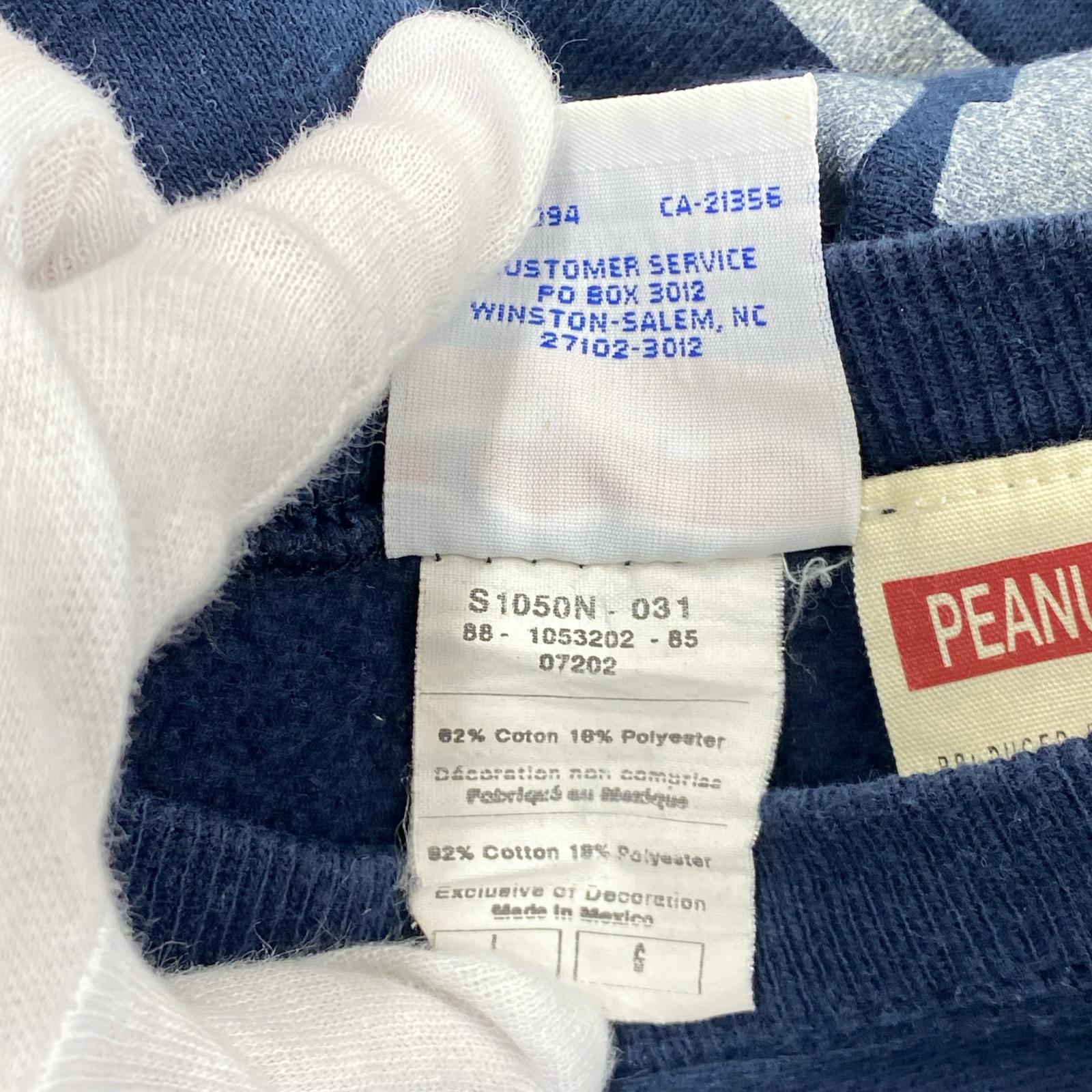 スウェット ×PEANUTS 90s-00s REVERSE WEAVE L ネイビー