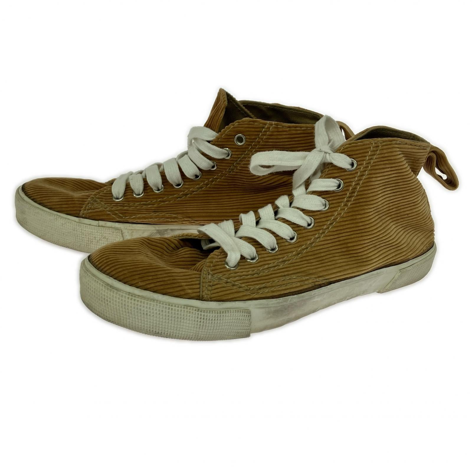 スニーカー HOMME コーデュロイ ハイカット スニーカー 7eye ブラウン