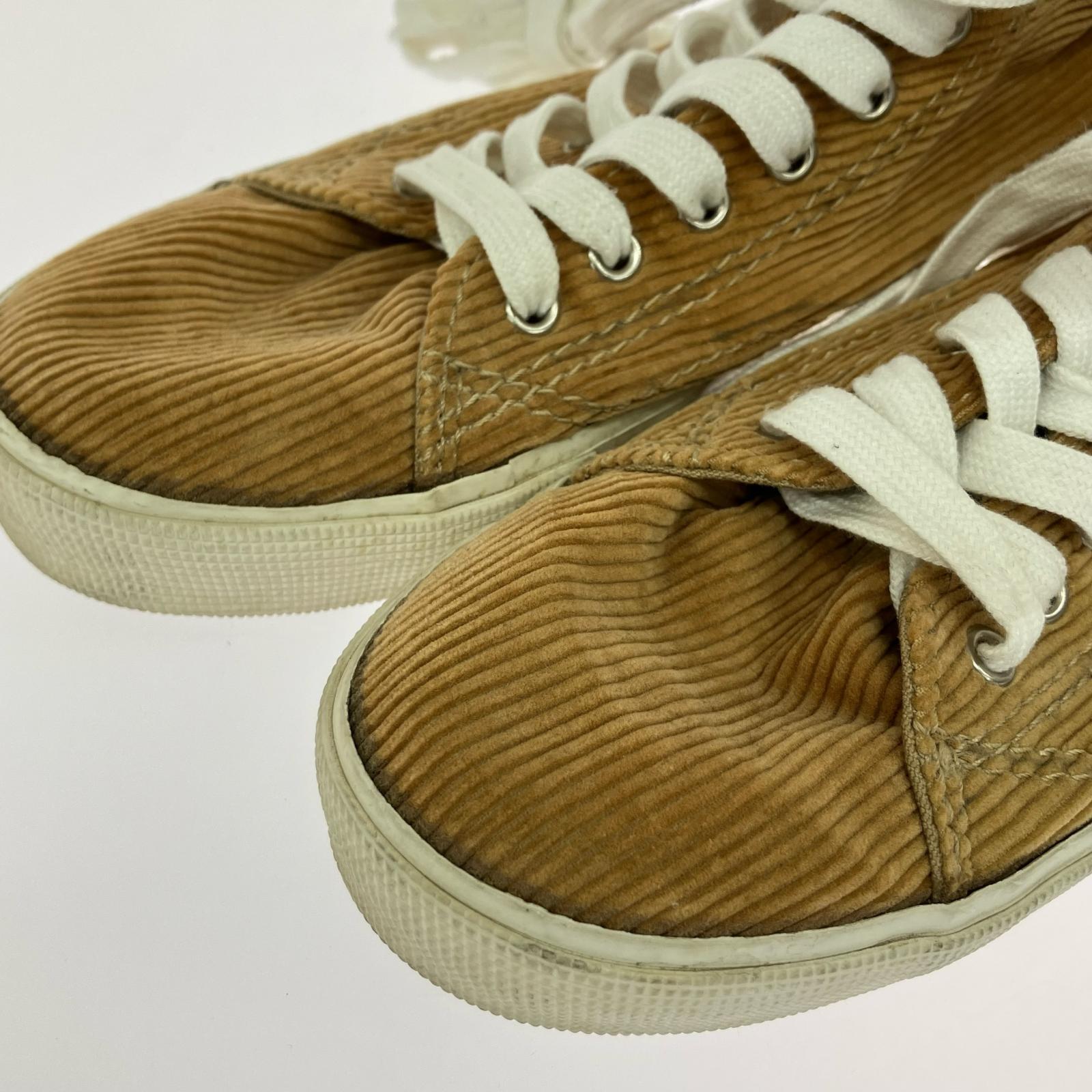 スニーカー HOMME コーデュロイ ハイカット スニーカー 7eye ブラウン