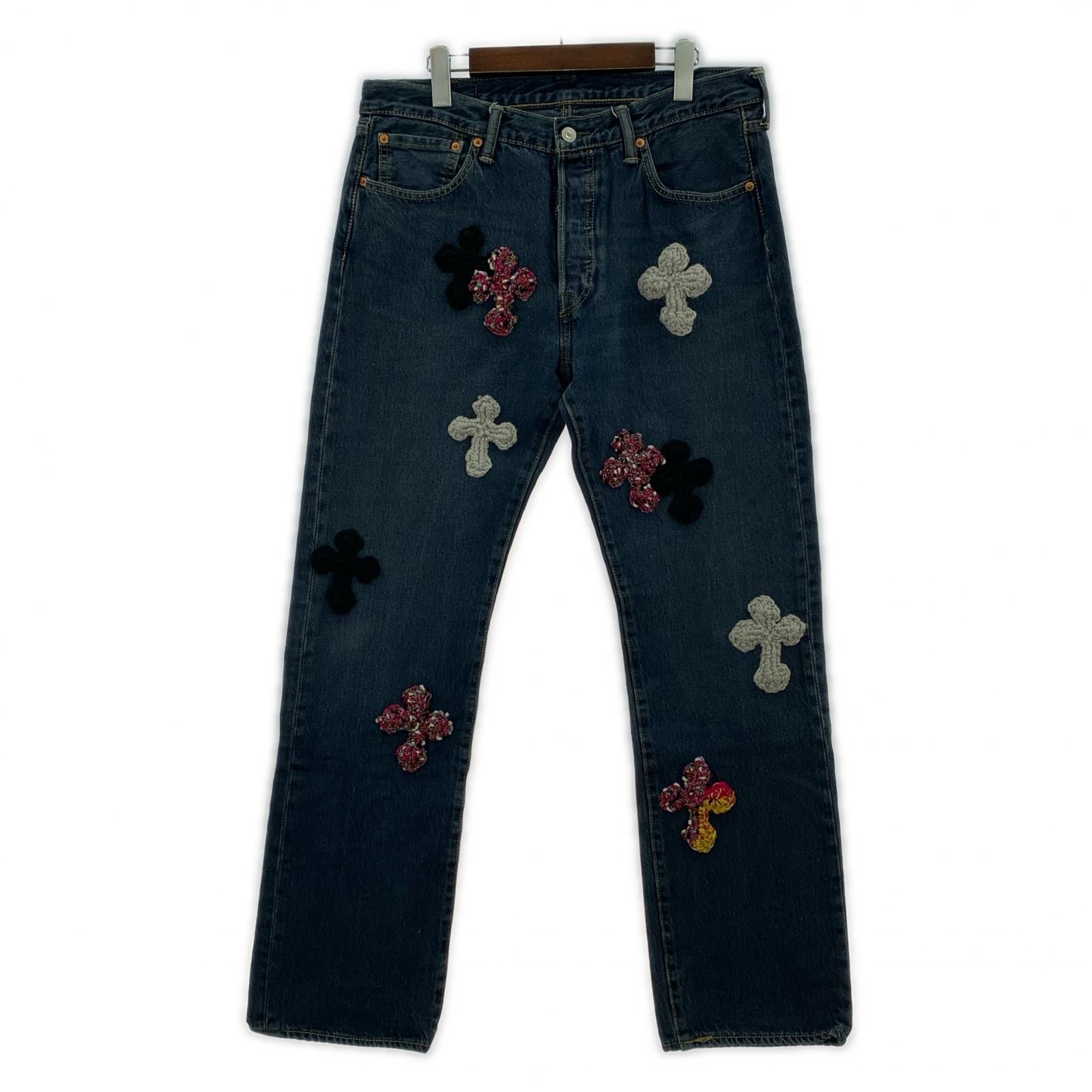 デニムパンツ Y.A.R.N 501 Body Knit Cross Denim W35