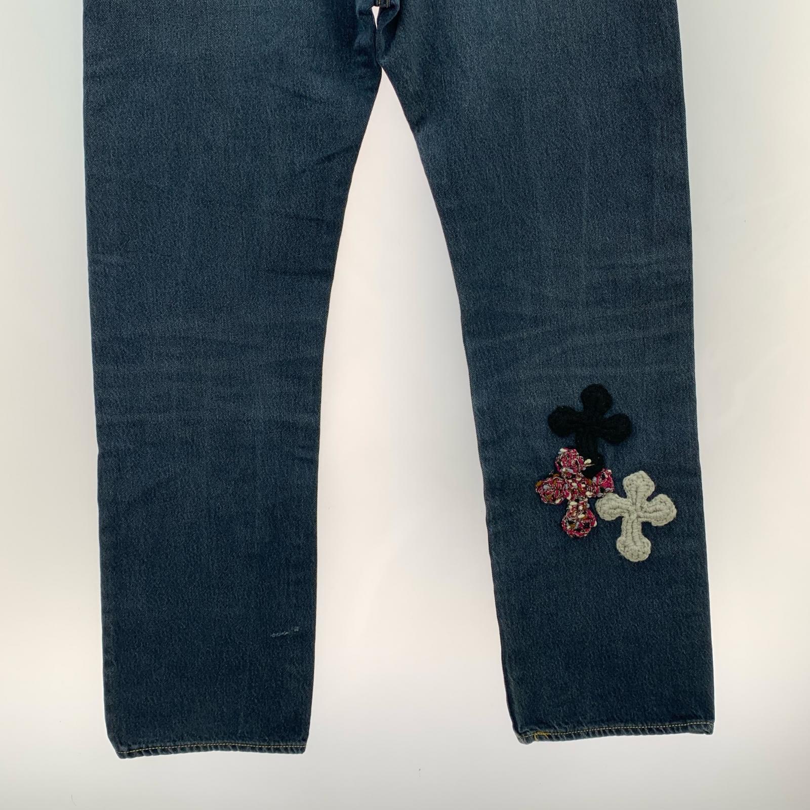 デニムパンツ Y.A.R.N 501 Body Knit Cross Denim W35