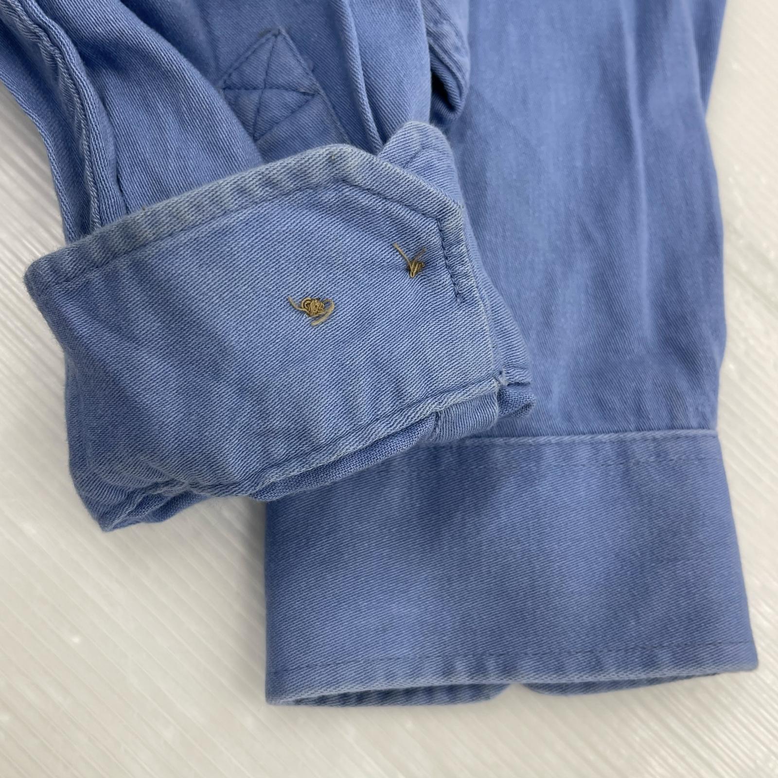 長袖シャツ Carhartt FR ワークシャツ ワッペン 青 (L) L