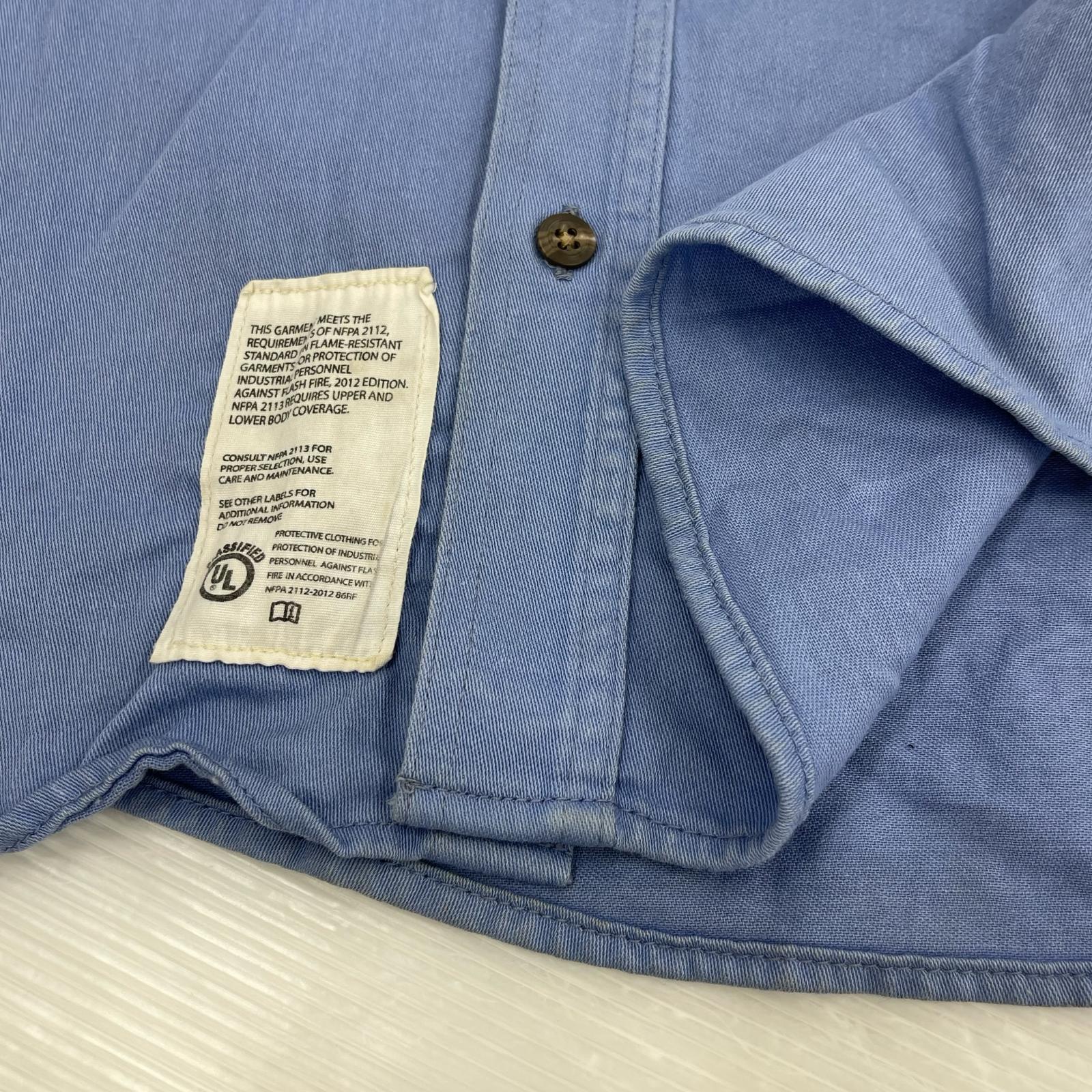 長袖シャツ Carhartt FR ワークシャツ ワッペン 青 (L) L