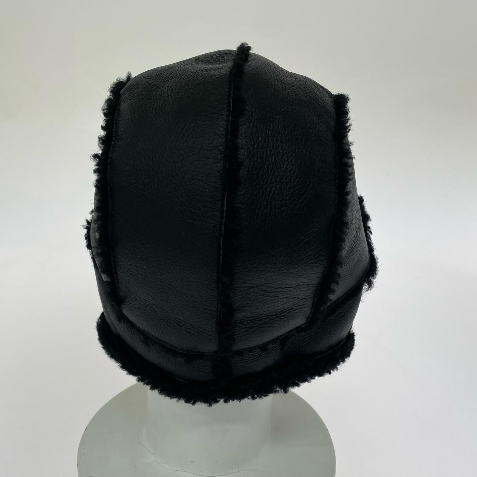 キャップ Shearling Lined Earflap Cap S/M 黒 ブラック