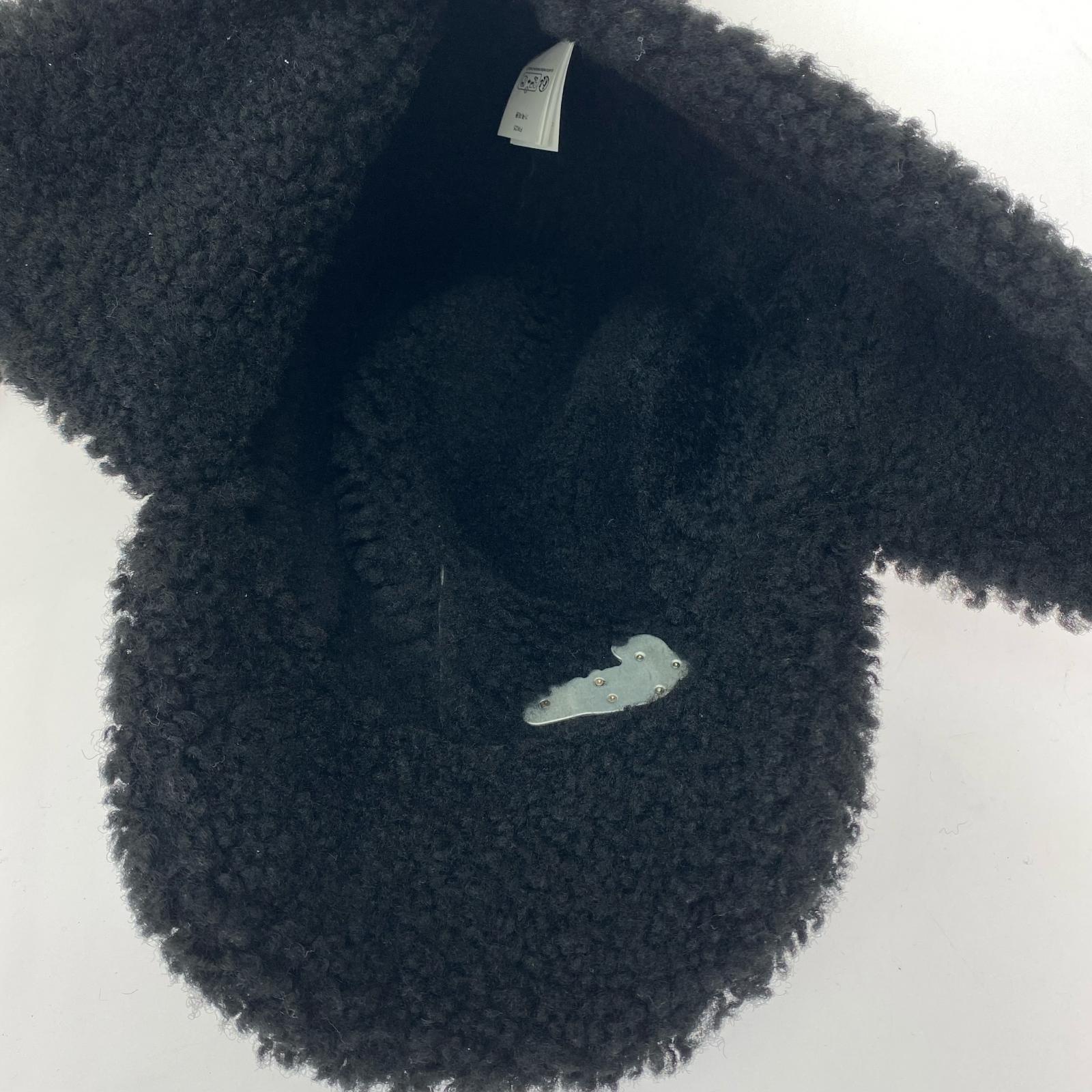 キャップ Shearling Lined Earflap Cap S/M 黒 ブラック
