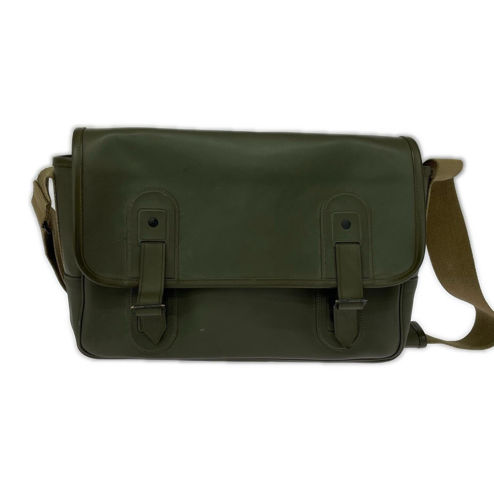 ショルダーバッグ BARON/レザーサッチェルバッグ カーキ