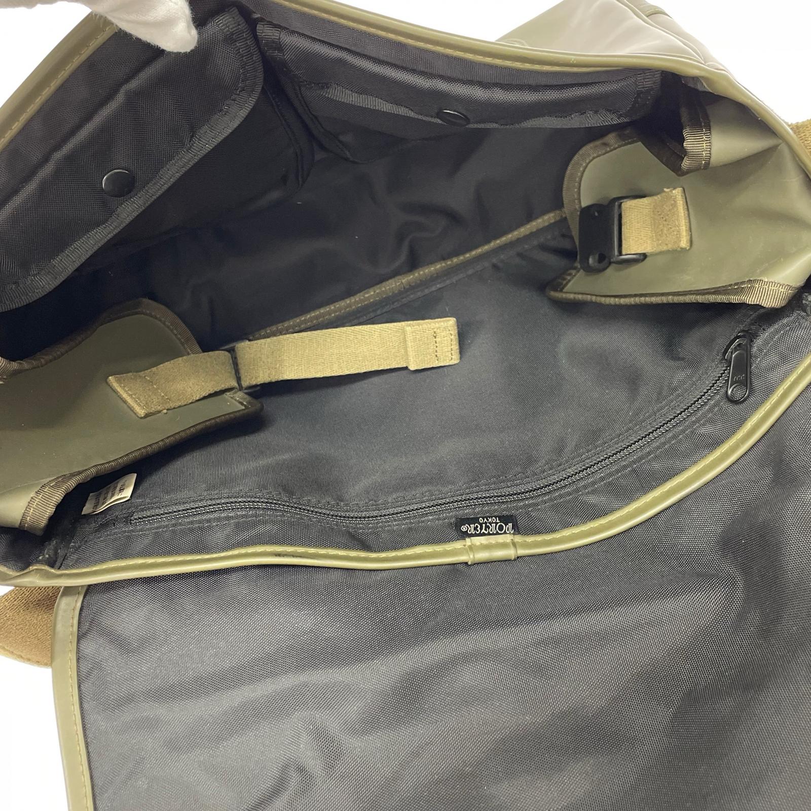ショルダーバッグ BARON/レザーサッチェルバッグ カーキ