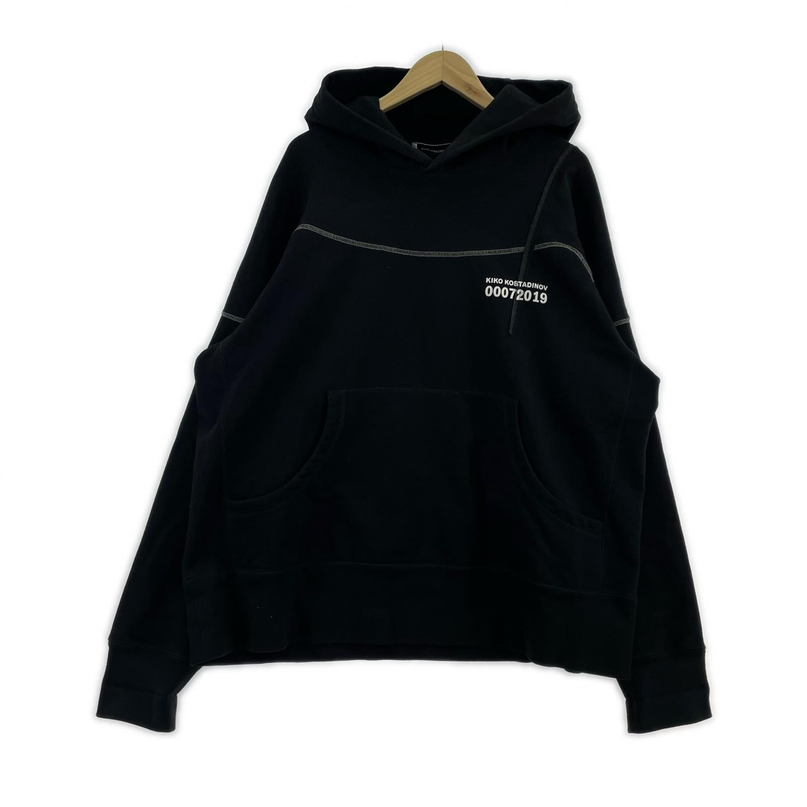 パーカー kiko kostadinov 19AW MIDNIGHT STRIPE バックデザインパーカー M ブラック