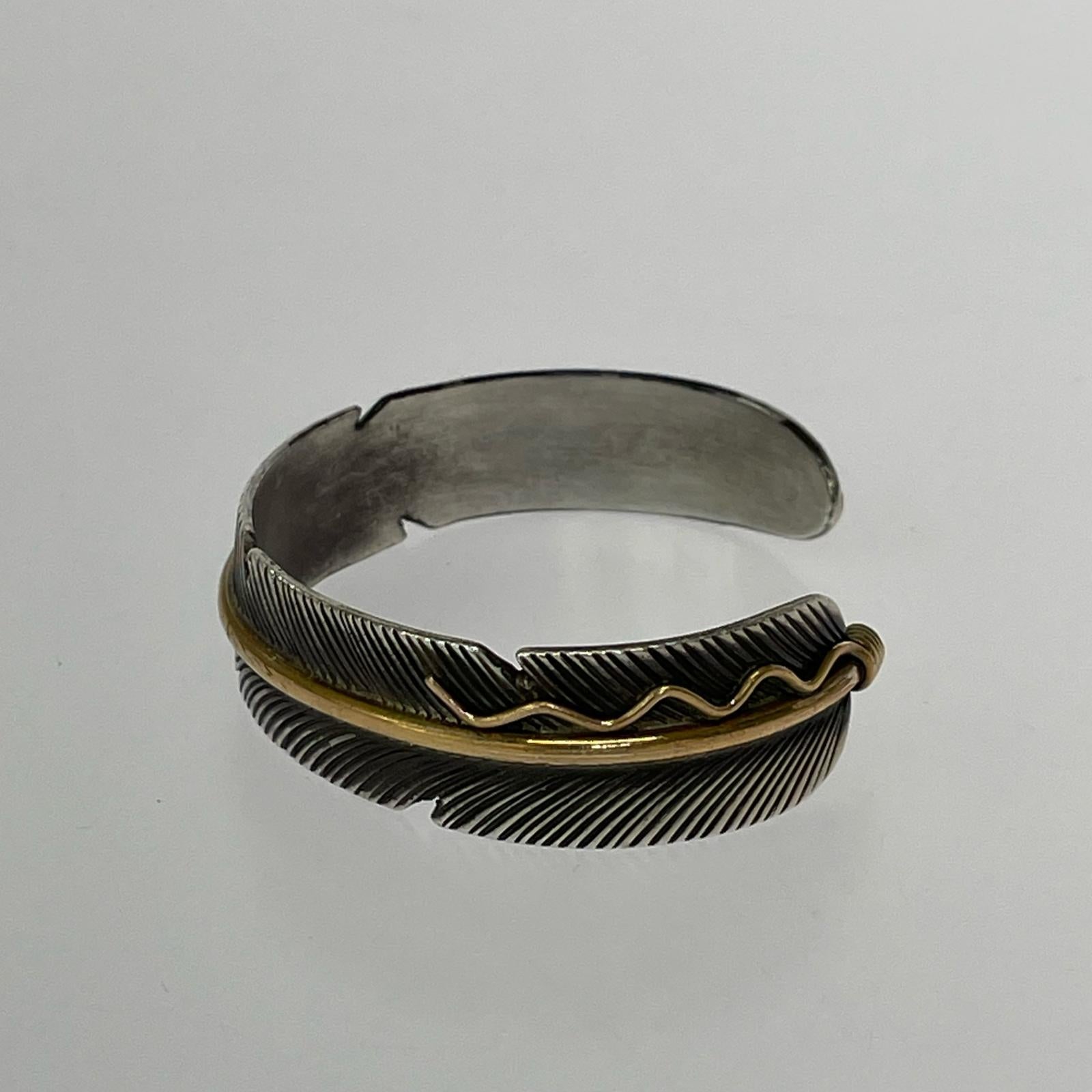 ブレスレット STERLING 1/20 12kGF フェザー バングル シルバー