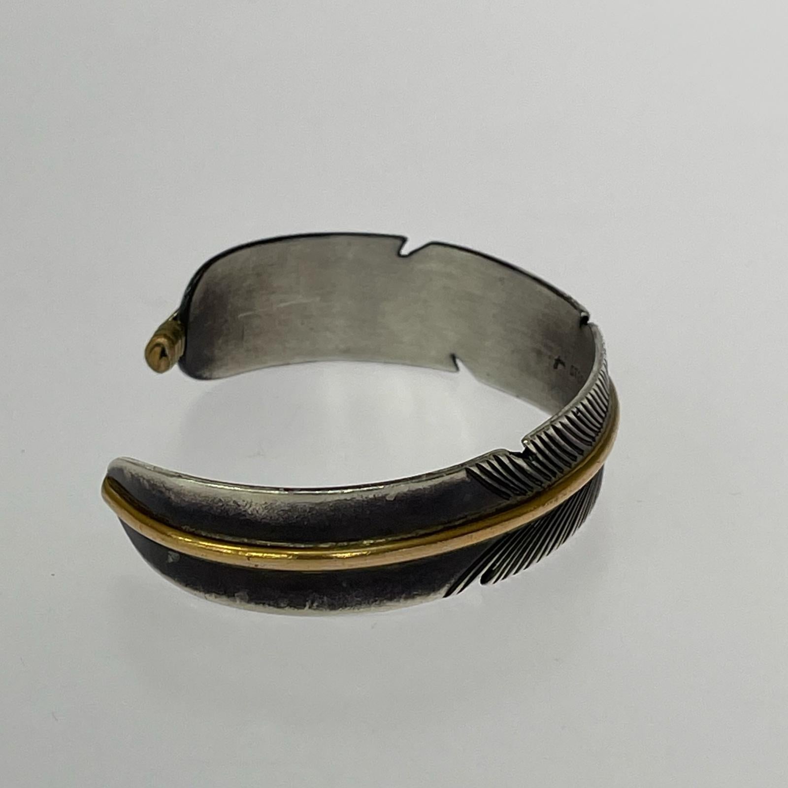 ブレスレット STERLING 1/20 12kGF フェザー バングル シルバー