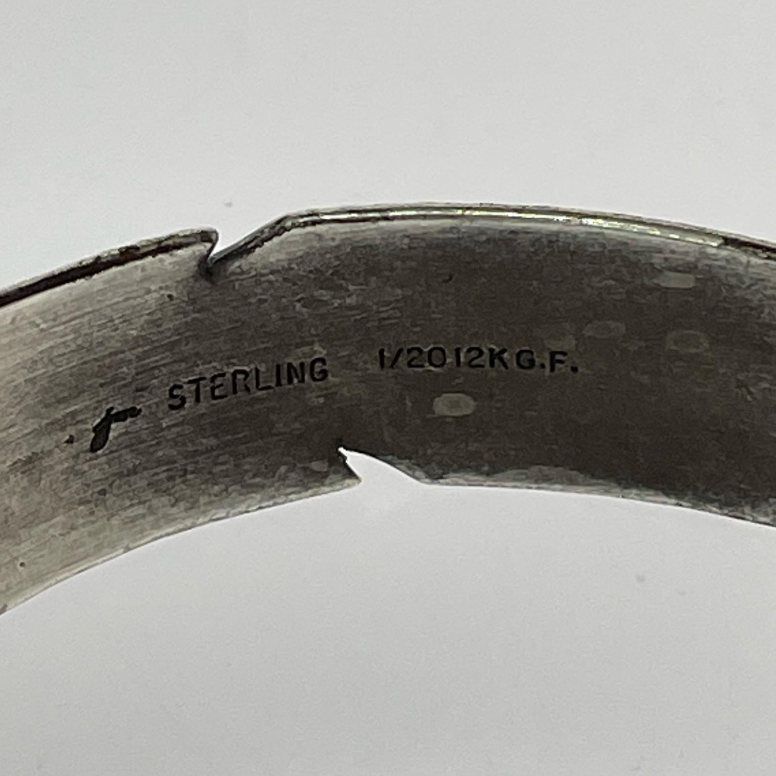 ブレスレット STERLING 1/20 12kGF フェザー バングル シルバー