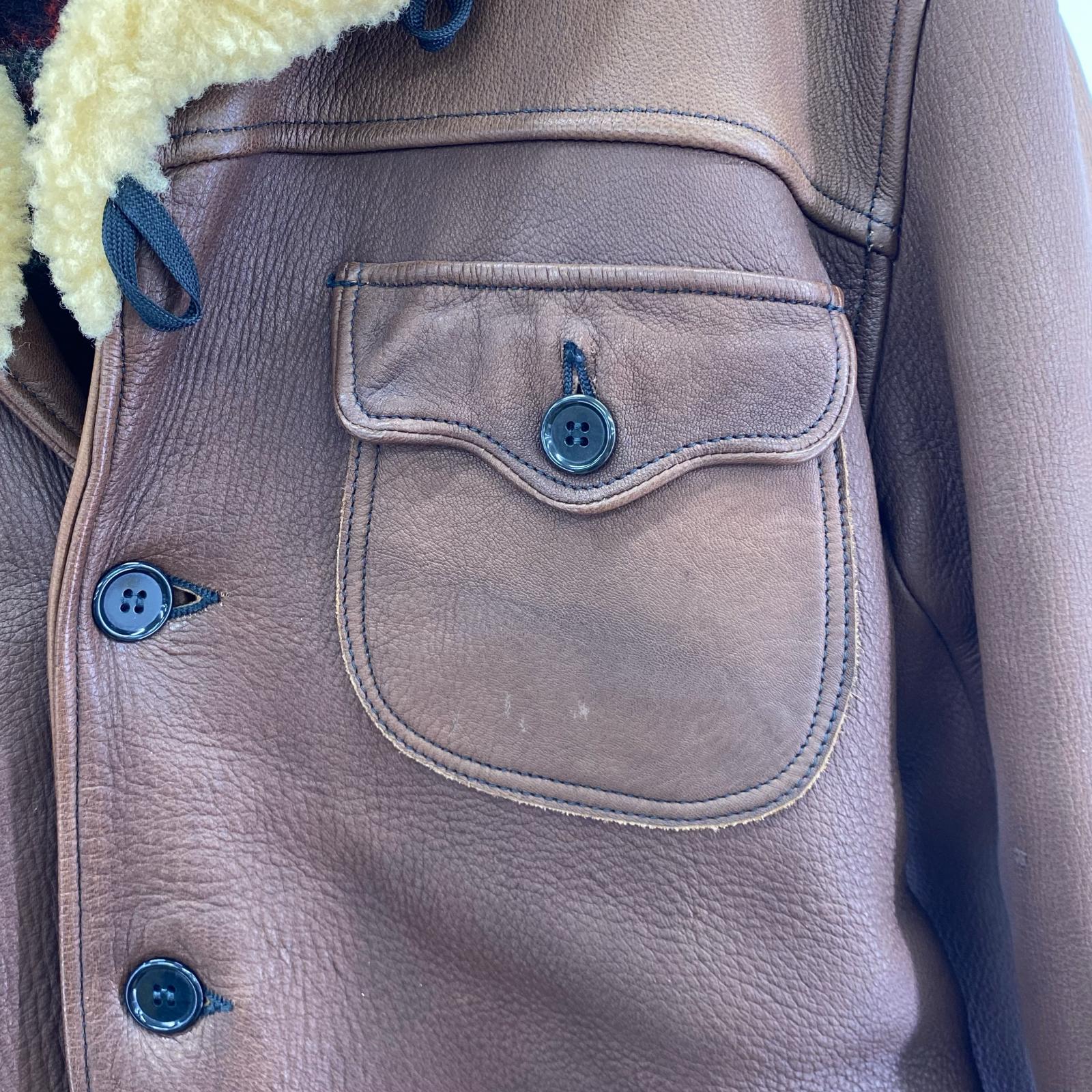 レザージャケット HELLER’S CAFE Ranch Jacket ディアスキン ブラウン