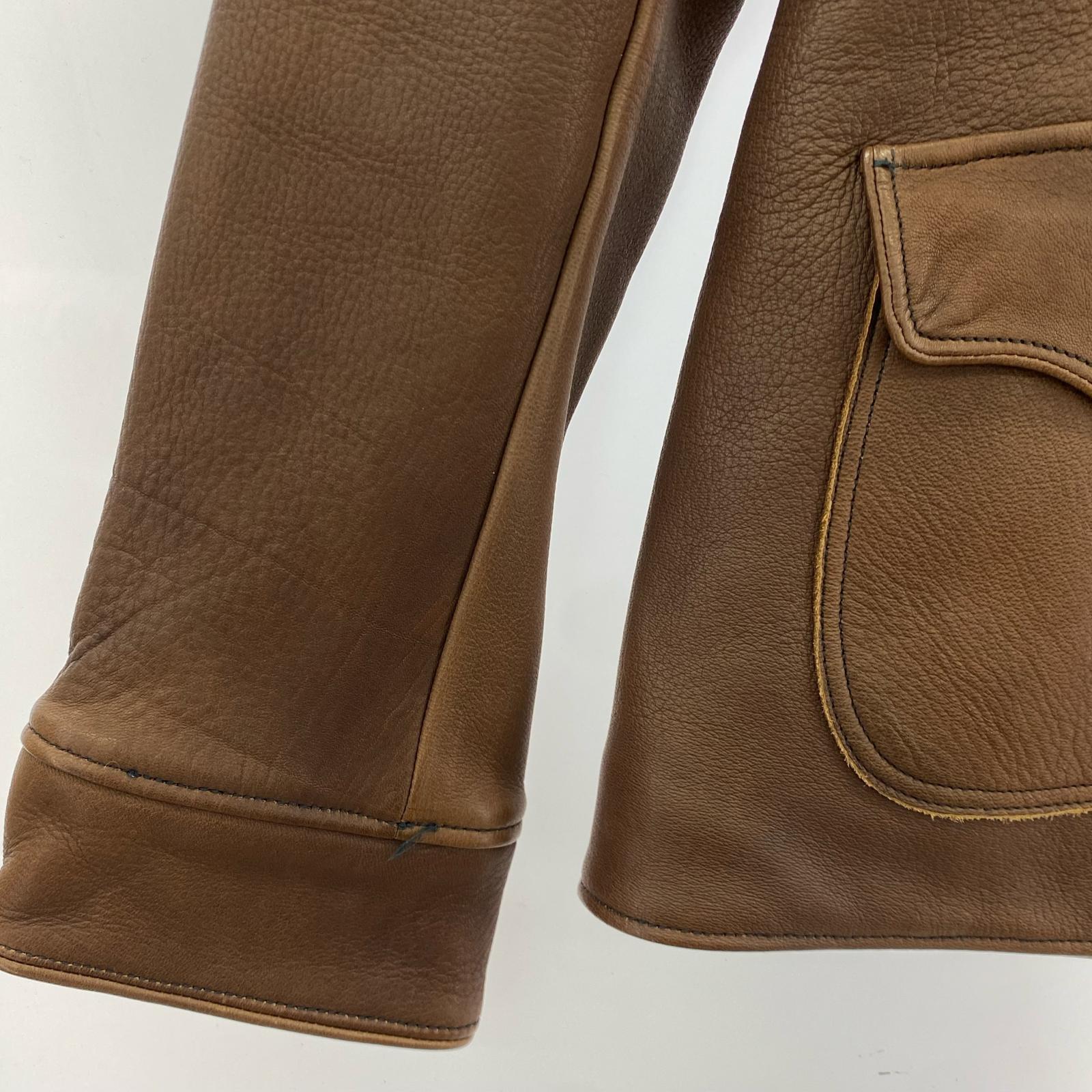 レザージャケット HELLER’S CAFE Ranch Jacket ディアスキン ブラウン