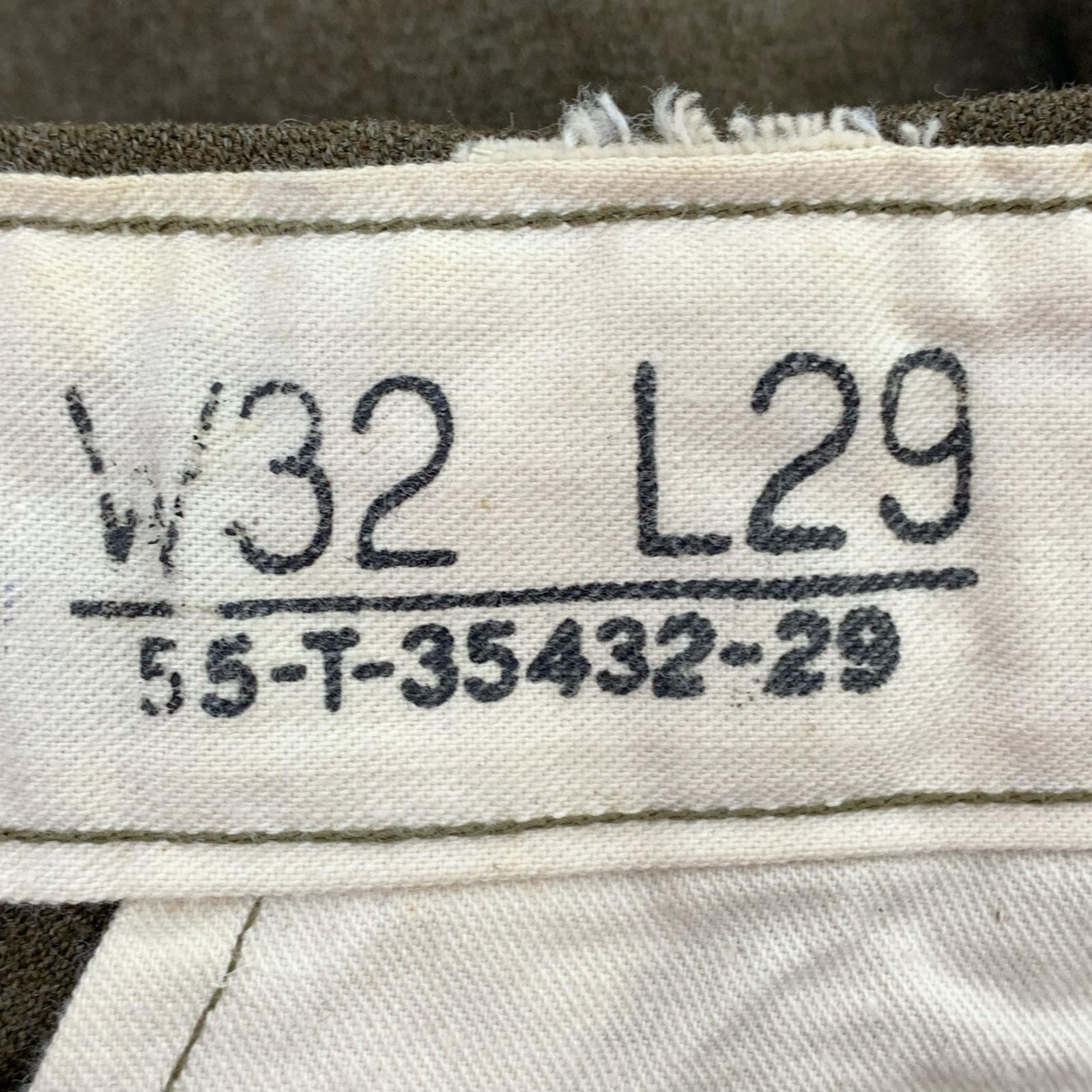 パンツ 50s~頃 M-45 ウールトラウザー 尿素ボタン カーキ(W32)