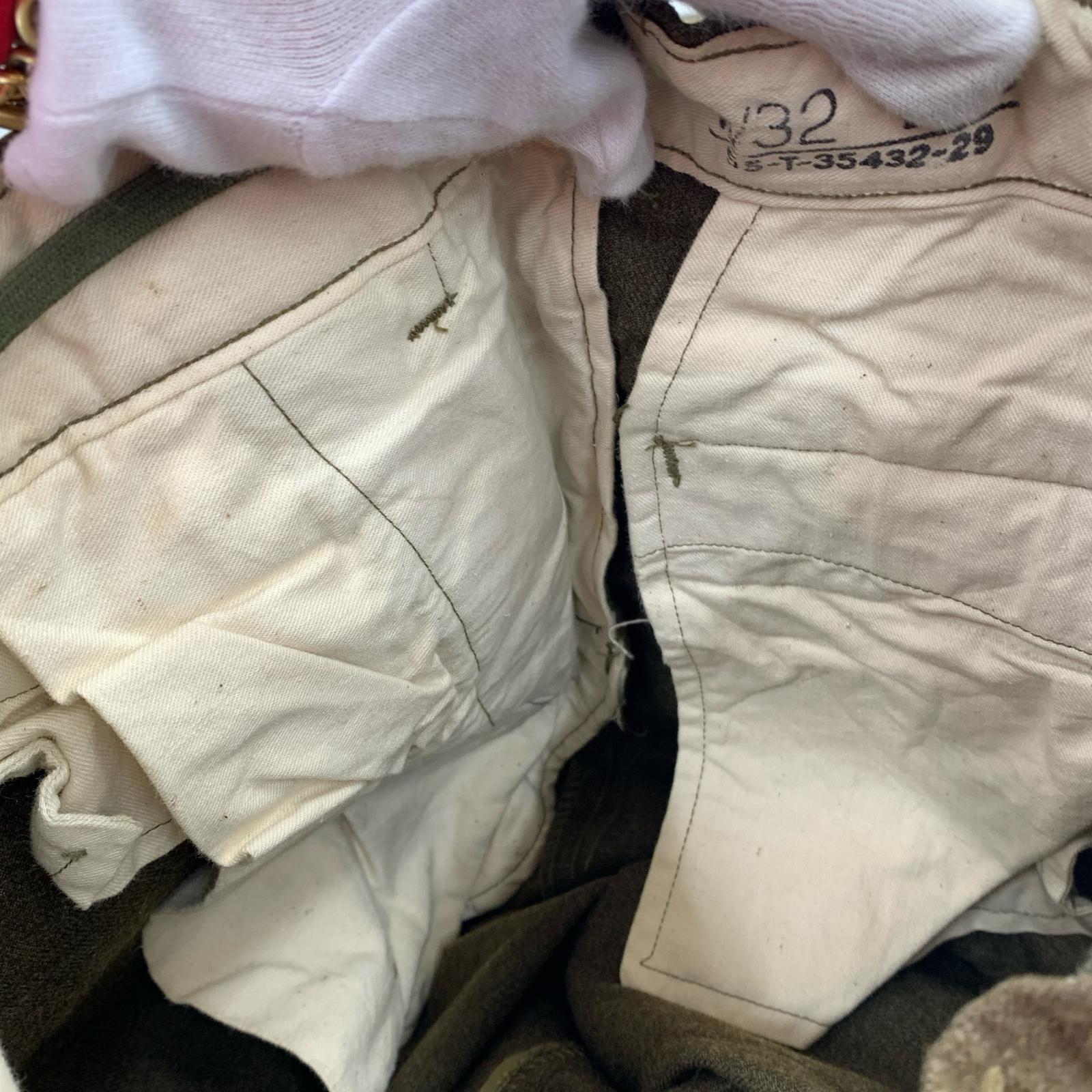 パンツ 50s~頃 M-45 ウールトラウザー 尿素ボタン カーキ(W32)