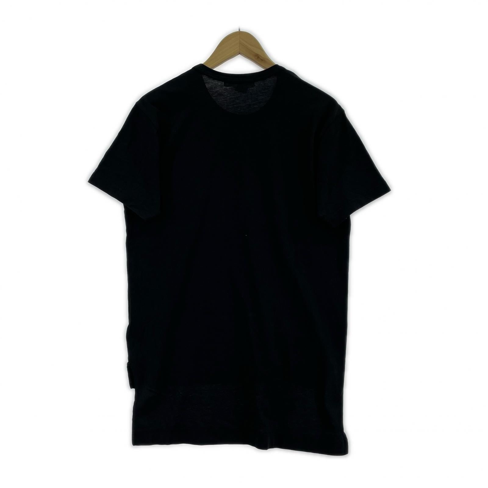 半袖Tシャツ SHIRT Front and back asymmetric T-shir 黒 S ブラック
