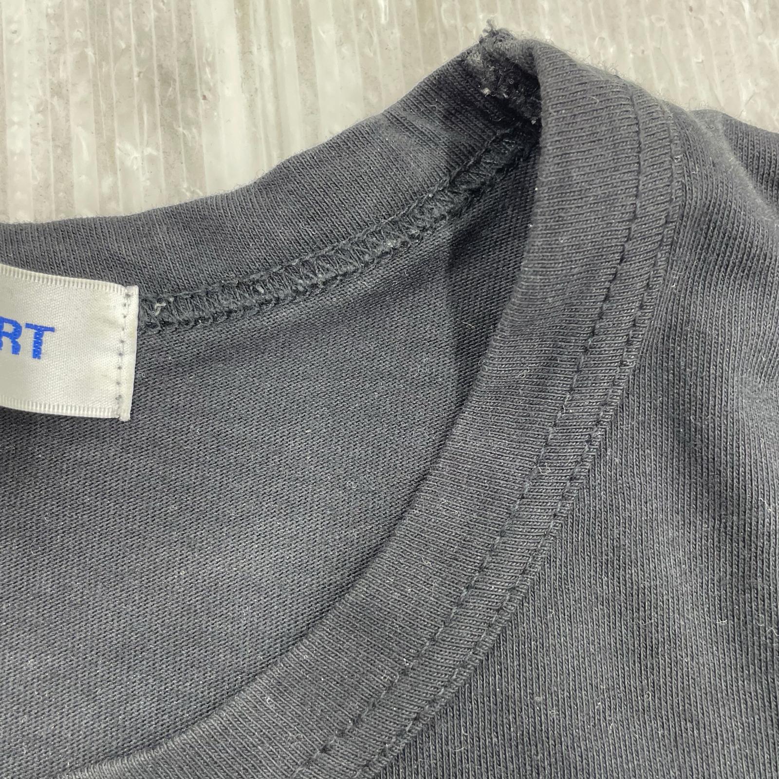 半袖Tシャツ SHIRT Front and back asymmetric T-shir 黒 S ブラック