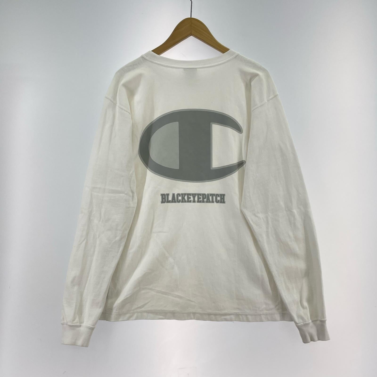 長袖Tシャツ BLACK EYE PATCH Champion 白 L ホワイト